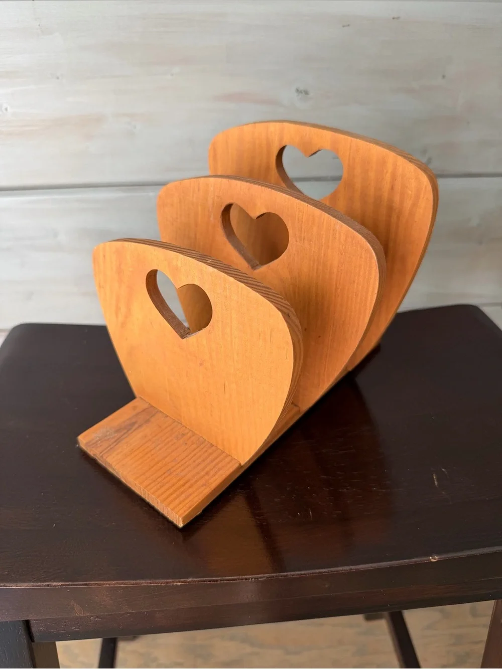 Wooden Heart divider for Longaberger vegetable basket